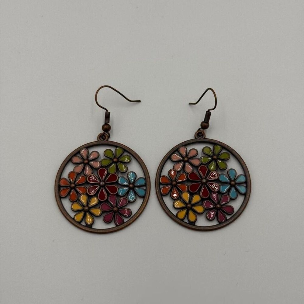 Floral multicolored Boho Earrings